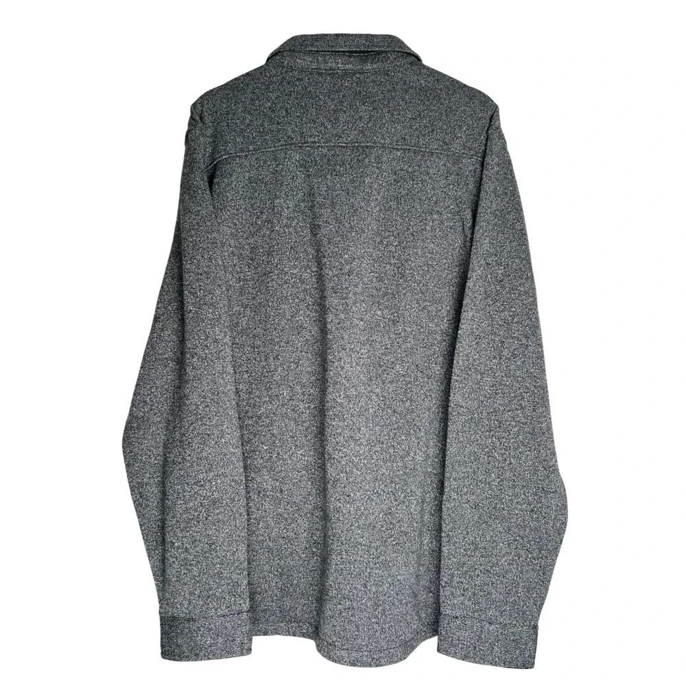Eddie Bauer Mens XL Sweater Fleece Shirt Jacket Heather Ebony Gray NWT